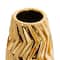 Gold Ceramic Dimensional Chevron Textured Vase with Varying Shapes Set